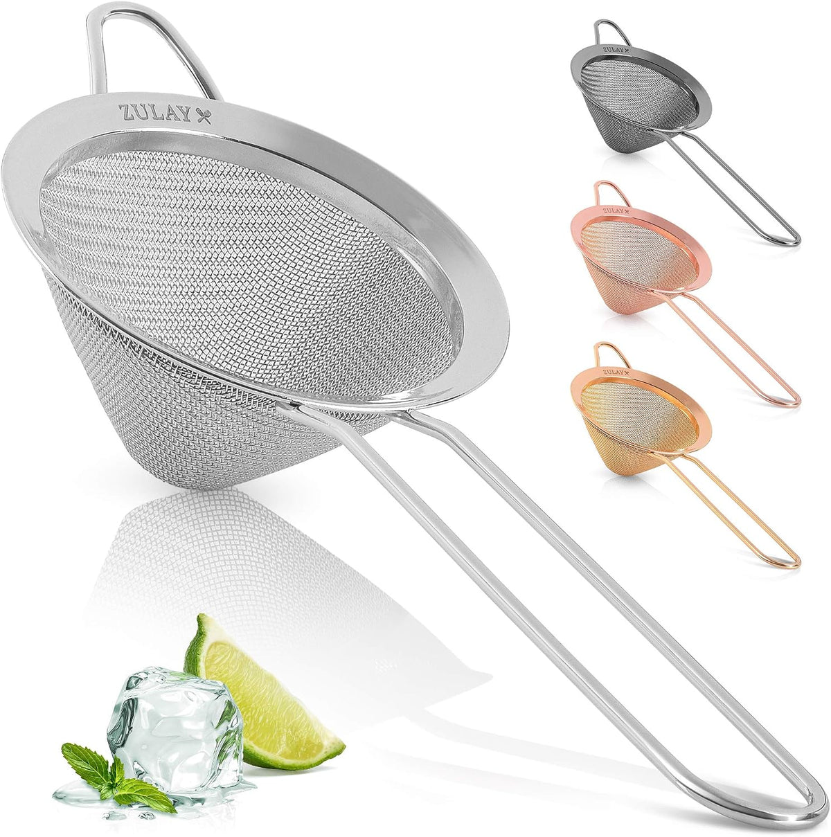 304 Stainless Steel Fine Mesh Strainer 3.35 in - Strainers Fine Mesh, Tea Strainers for Loose Tea - Perfect for Tea, Cocktails, Juicing, Drinks, Liquids, Matcha, Coffee & More