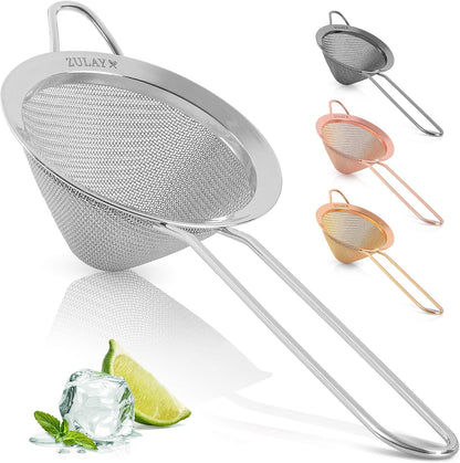304 Stainless Steel Fine Mesh Strainer 3.35 in - Strainers Fine Mesh, Tea Strainers for Loose Tea - Perfect for Tea, Cocktails, Juicing, Drinks, Liquids, Matcha, Coffee & More