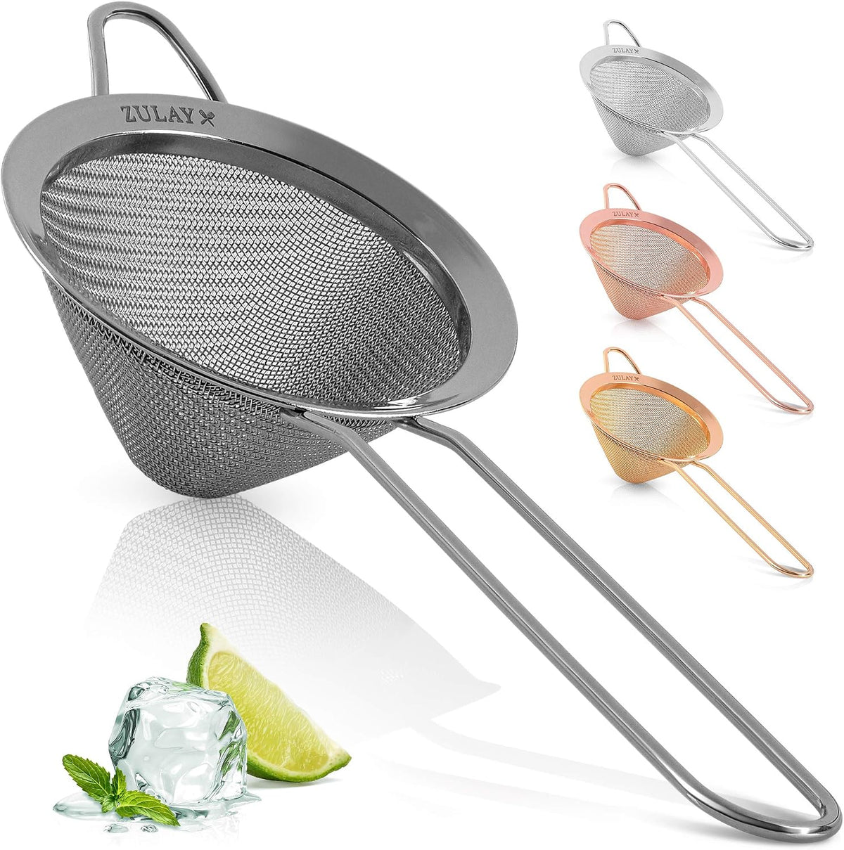 304 Stainless Steel Fine Mesh Strainer 3.35 in - Strainers Fine Mesh, Tea Strainers for Loose Tea - Perfect for Tea, Cocktails, Juicing, Drinks, Liquids, Matcha, Coffee & More