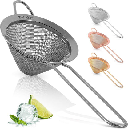 304 Stainless Steel Fine Mesh Strainer 3.35 in - Strainers Fine Mesh, Tea Strainers for Loose Tea - Perfect for Tea, Cocktails, Juicing, Drinks, Liquids, Matcha, Coffee & More