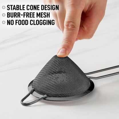 304 Stainless Steel Fine Mesh Strainer 3.35 in - Strainers Fine Mesh, Tea Strainers for Loose Tea - Perfect for Tea, Cocktails, Juicing, Drinks, Liquids, Matcha, Coffee & More