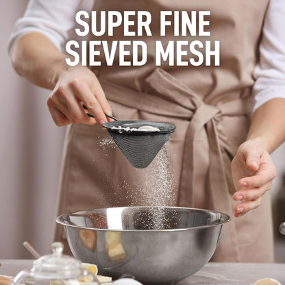 304 Stainless Steel Fine Mesh Strainer 3.35 in - Strainers Fine Mesh, Tea Strainers for Loose Tea - Perfect for Tea, Cocktails, Juicing, Drinks, Liquids, Matcha, Coffee & More