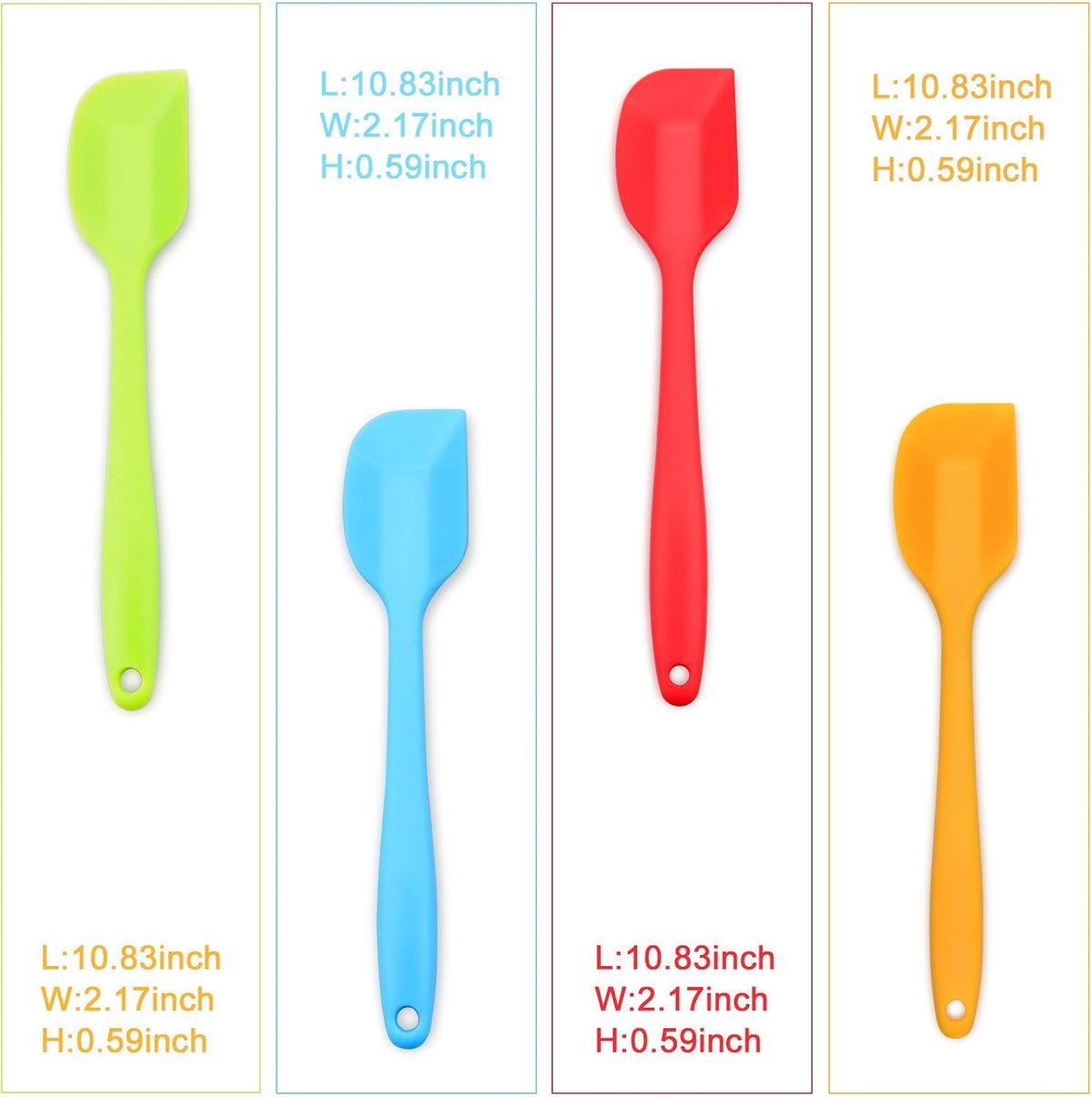 Silicone Spatula 4-piece Set,Heat-Resistant Spatulas,Non-stick Rubber Spatulas with Stainless Steel Core