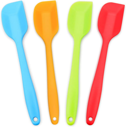 Silicone Spatula 4-piece Set,Heat-Resistant Spatulas,Non-stick Rubber Spatulas with Stainless Steel Core