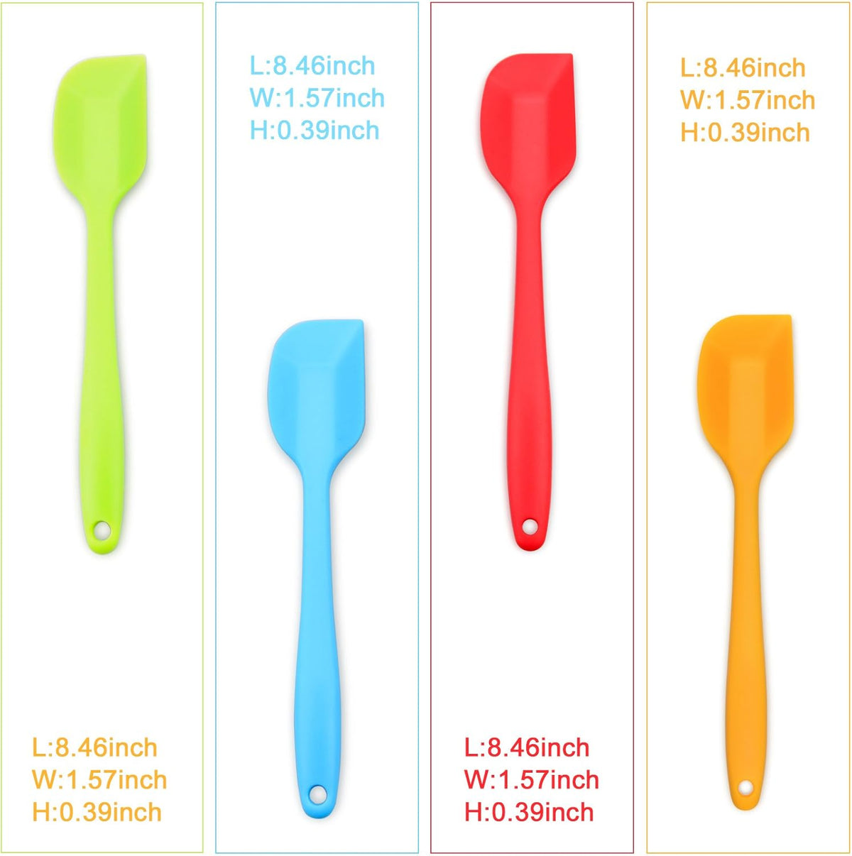 Silicone Spatula 4-piece Set,Heat-Resistant Spatulas,Non-stick Rubber Spatulas with Stainless Steel Core
