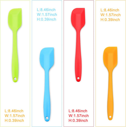 Silicone Spatula 4-piece Set,Heat-Resistant Spatulas,Non-stick Rubber Spatulas with Stainless Steel Core