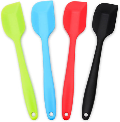 Silicone Spatula 4-piece Set,Heat-Resistant Spatulas,Non-stick Rubber Spatulas with Stainless Steel Core