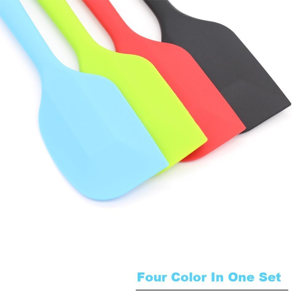 Silicone Spatula 4-piece Set,Heat-Resistant Spatulas,Non-stick Rubber Spatulas with Stainless Steel Core