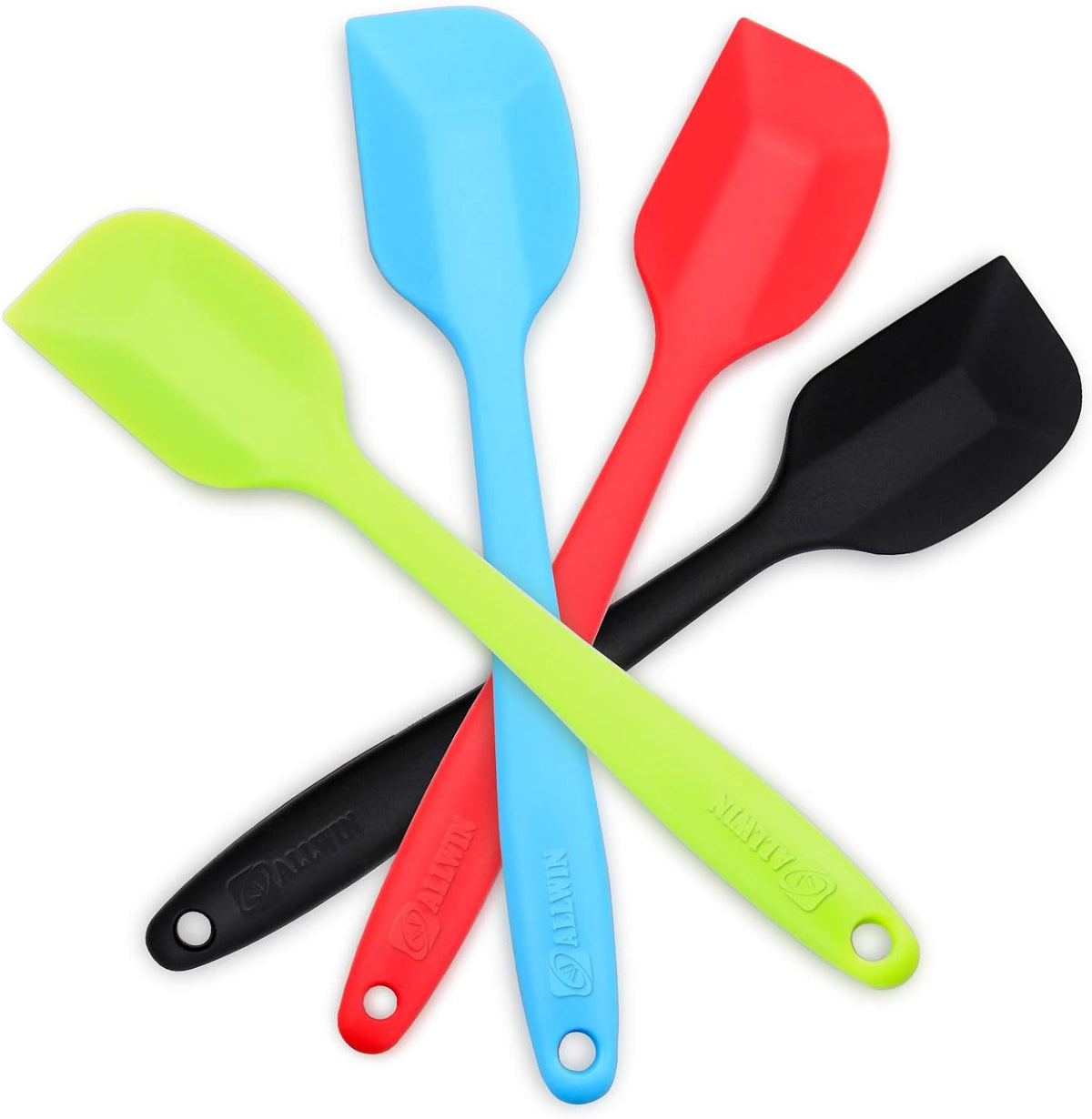 Silicone Spatula 4-piece Set,Heat-Resistant Spatulas,Non-stick Rubber Spatulas with Stainless Steel Core