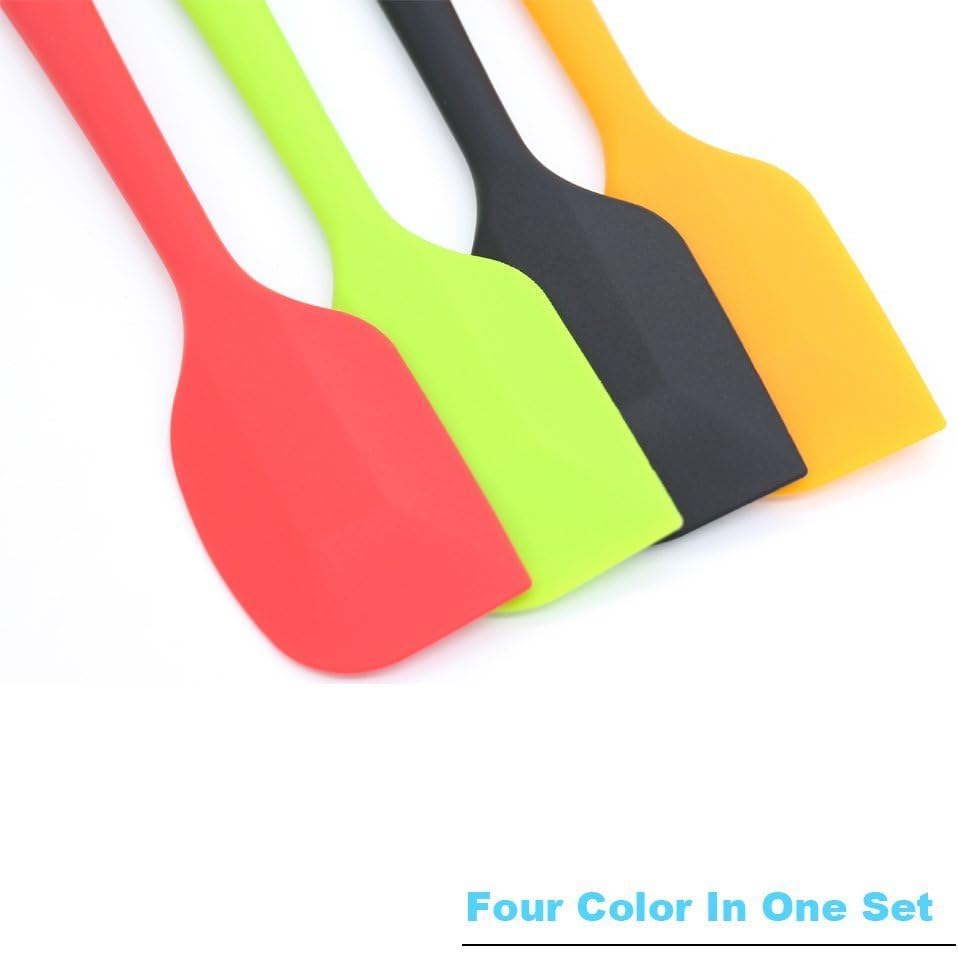 Silicone Spatula 4-piece Set,Heat-Resistant Spatulas,Non-stick Rubber Spatulas with Stainless Steel Core