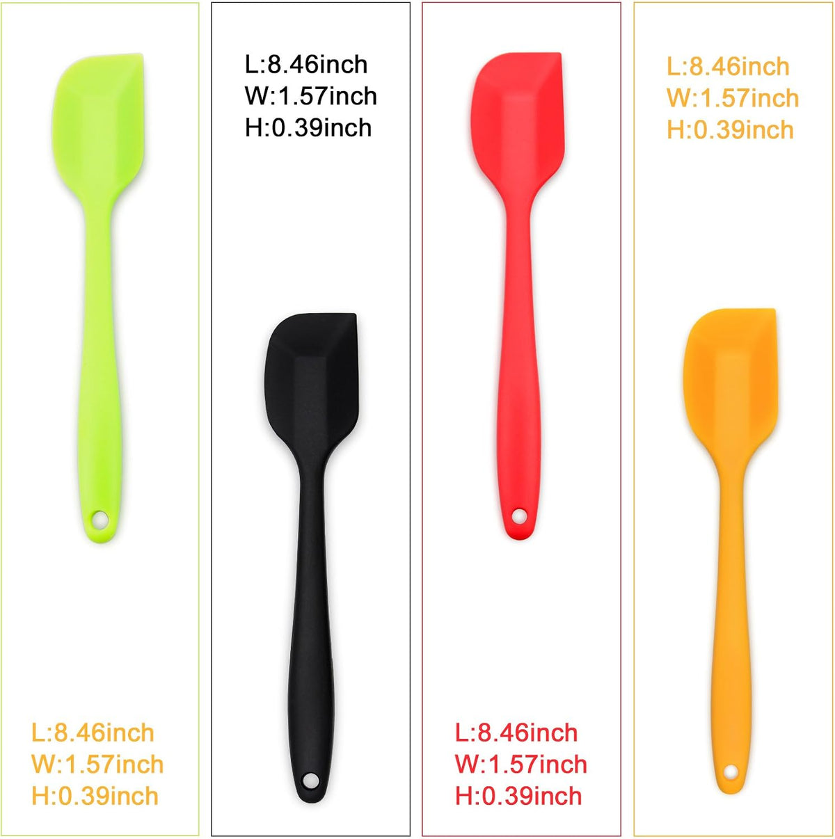 Silicone Spatula 4-piece Set,Heat-Resistant Spatulas,Non-stick Rubber Spatulas with Stainless Steel Core