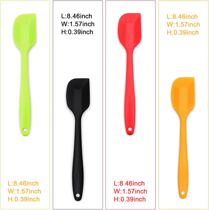 Silicone Spatula 4-piece Set,Heat-Resistant Spatulas,Non-stick Rubber Spatulas with Stainless Steel Core