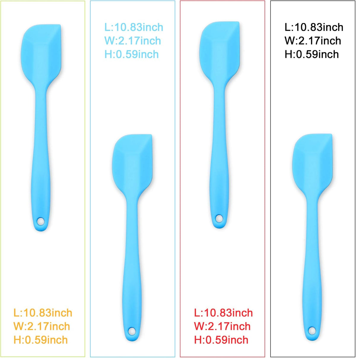 Silicone Spatula 4-piece Set,Heat-Resistant Spatulas,Non-stick Rubber Spatulas with Stainless Steel Core