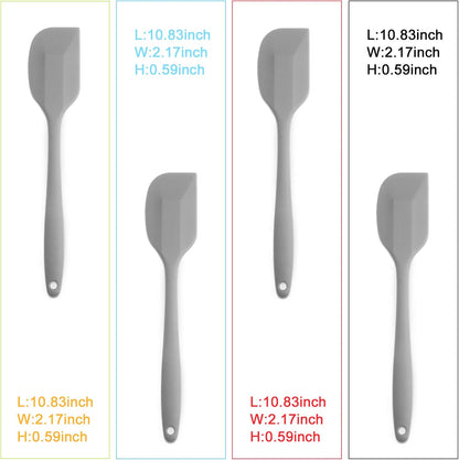 Silicone Spatula 4-piece Set,Heat-Resistant Spatulas,Non-stick Rubber Spatulas with Stainless Steel Core