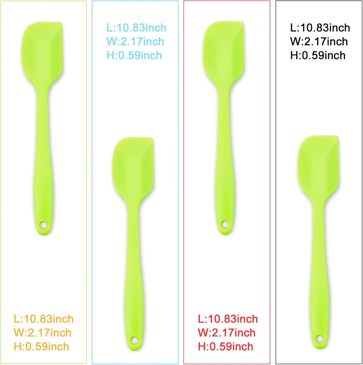 Silicone Spatula 4-piece Set,Heat-Resistant Spatulas,Non-stick Rubber Spatulas with Stainless Steel Core