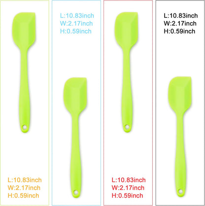 Silicone Spatula 4-piece Set,Heat-Resistant Spatulas,Non-stick Rubber Spatulas with Stainless Steel Core