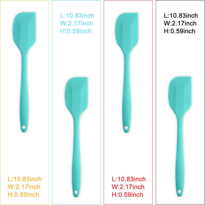 Silicone Spatula 4-piece Set,Heat-Resistant Spatulas,Non-stick Rubber Spatulas with Stainless Steel Core