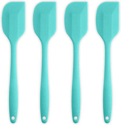 Silicone Spatula 4-piece Set,Heat-Resistant Spatulas,Non-stick Rubber Spatulas with Stainless Steel Core
