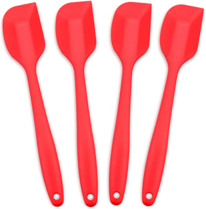 Silicone Spatula 4-piece Set,Heat-Resistant Spatulas,Non-stick Rubber Spatulas with Stainless Steel Core