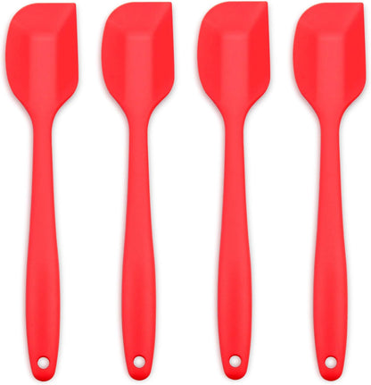 Silicone Spatula 4-piece Set,Heat-Resistant Spatulas,Non-stick Rubber Spatulas with Stainless Steel Core