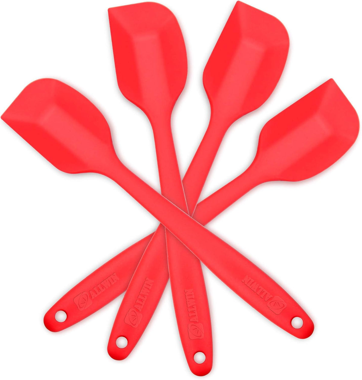 Silicone Spatula 4-piece Set,Heat-Resistant Spatulas,Non-stick Rubber Spatulas with Stainless Steel Core