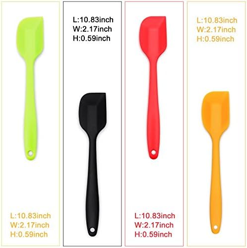 Silicone Spatula 4-piece Set,Heat-Resistant Spatulas,Non-stick Rubber Spatulas with Stainless Steel Core
