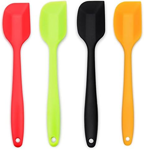 Silicone Spatula 4-piece Set,Heat-Resistant Spatulas,Non-stick Rubber Spatulas with Stainless Steel Core