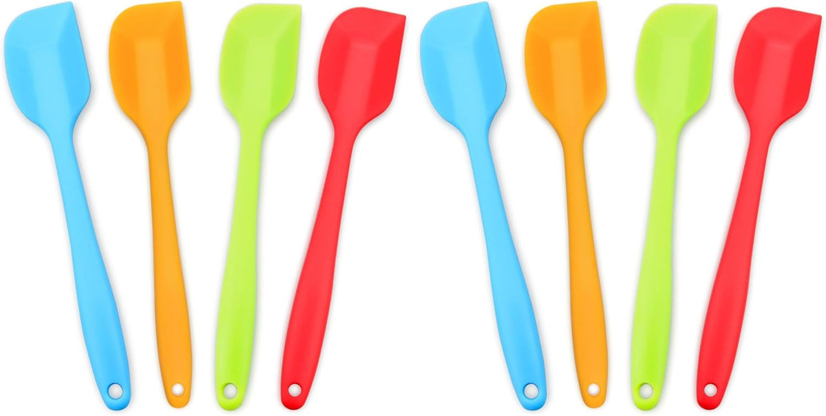 Silicone Spatula 4-piece Set,Heat-Resistant Spatulas,Non-stick Rubber Spatulas with Stainless Steel Core