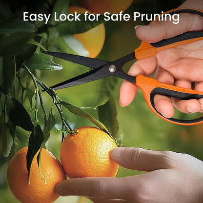 3 Packs Trimming Scissors Teflon Coated Non Stick Blades Pruning Shears Gardening Hand Pruning Snips with Straight Stainless Steel Precision Blade