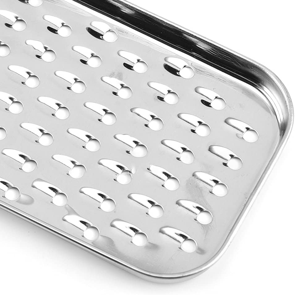 Cheese Grater with Food Saver Container 2 In1 Fruit Vegetable Chopper Onion Choppers with Container Stainless Steel Rectangle Box and Graters Cheese Grater Handheld Metal, White