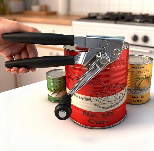 Commercial Crank Can Openers Manual, Heavy-Duty Can Opener-Ergonomic Design, Black