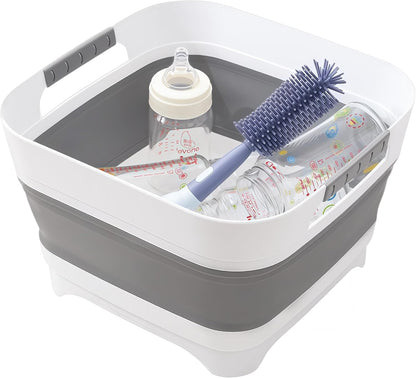 2.6 Gal/10L Collapsible Wash Basin with Drain Plug, Dish Tub