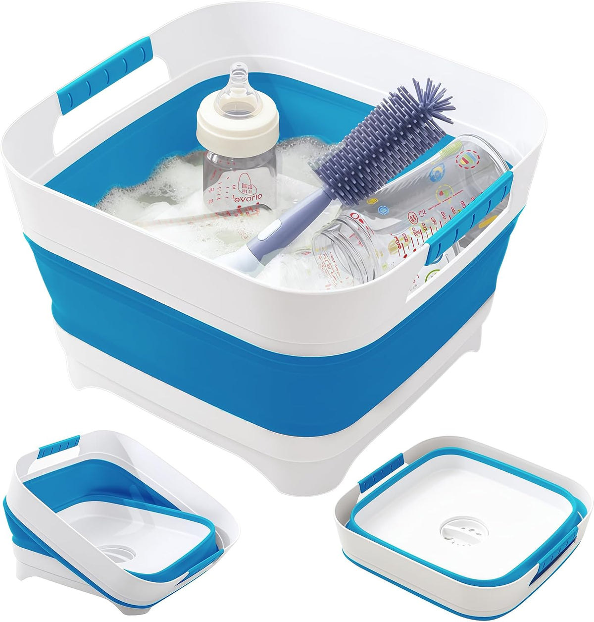 2.6 Gal/10L Collapsible Wash Basin with Drain Plug, Dish Tub