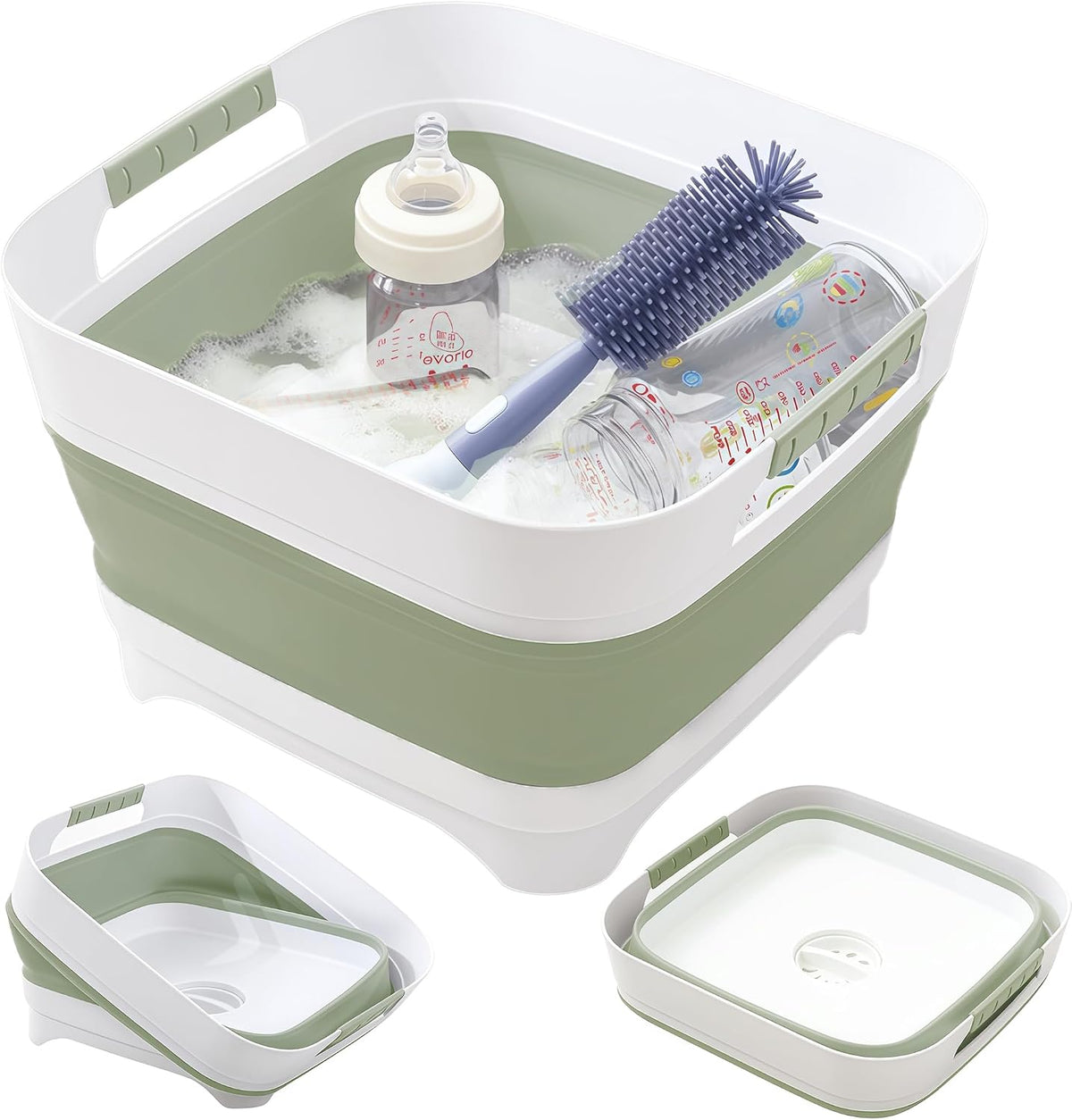2.6 Gal/10L Collapsible Wash Basin with Drain Plug, Dish Tub