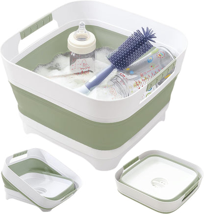 2.6 Gal/10L Collapsible Wash Basin with Drain Plug, Dish Tub