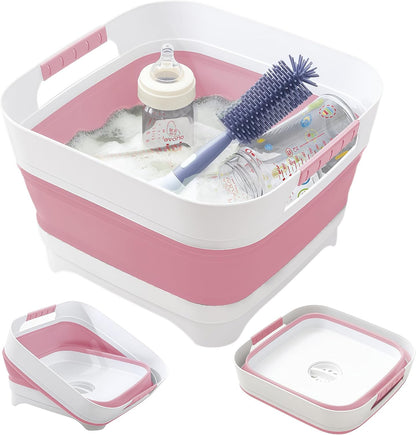 2.6 Gal/10L Collapsible Wash Basin with Drain Plug, Dish Tub