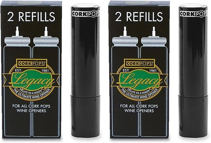 Wine Bottle Opener Refill Cartridges 2 Per Box- Eco-Friendly Low-Pressure, Fits All Models Opens 60-80 Bottles Per Cartridge 1 Box