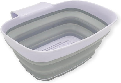 Compact Collapsible Colander Strainer, 2 Quart Capacity, Quick-Draining with Non-Slip Base