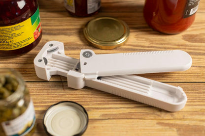 Compact Jar Opener – Easy Grip Adjustable Lid Remover for All Jar Sizes, Ergonomic & Arthritis-Friendly Kitchen Tool, Swiss-Engineered Design