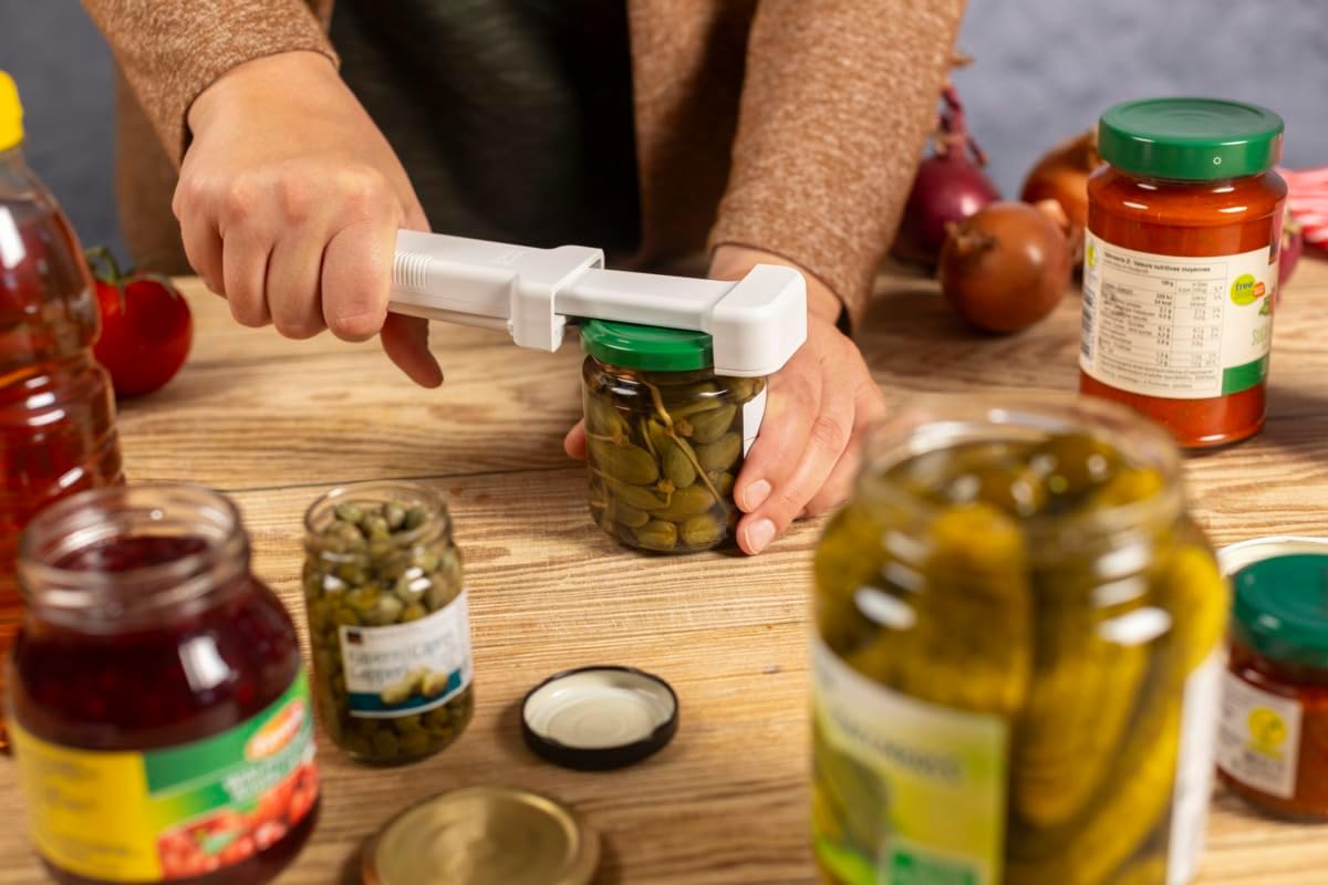Compact Jar Opener – Easy Grip Adjustable Lid Remover for All Jar Sizes, Ergonomic & Arthritis-Friendly Kitchen Tool, Swiss-Engineered Design