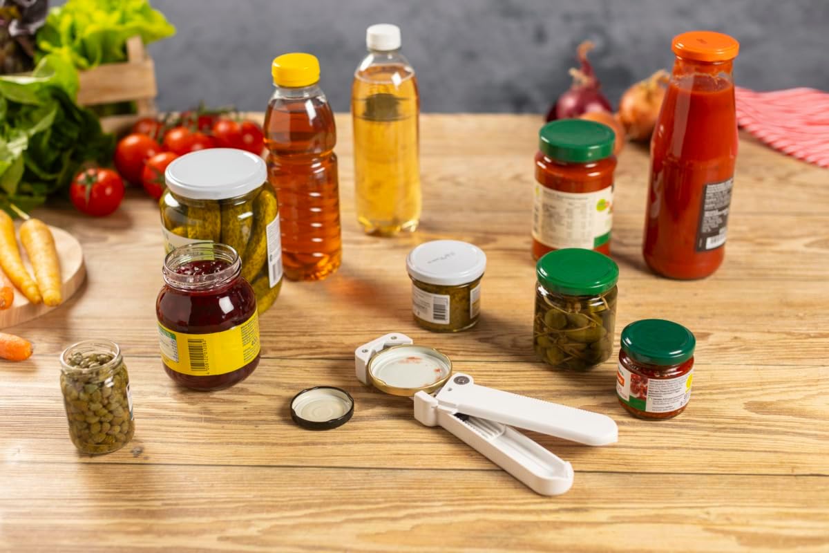 Compact Jar Opener – Easy Grip Adjustable Lid Remover for All Jar Sizes, Ergonomic & Arthritis-Friendly Kitchen Tool, Swiss-Engineered Design