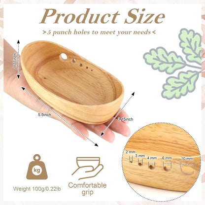 Wooden Herb Stripper Bowl Handmade Herb Stripper Tool with 5 Different Hole Sizes Efficient Herb Peeling Cup Herb Leaf Peeler for Separating Leaves Kale Broccoli Thyme Basil Rosemary