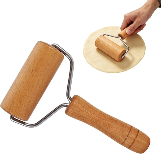 Small Rolling Pin, Pizza Dough Roller, Non Stick Wood Pastry Roller, Kitchen Wooden Rolling Pins for Baking Cooking Cookie Bread Tortilla Dumpling Fondant Clay (Style 2)