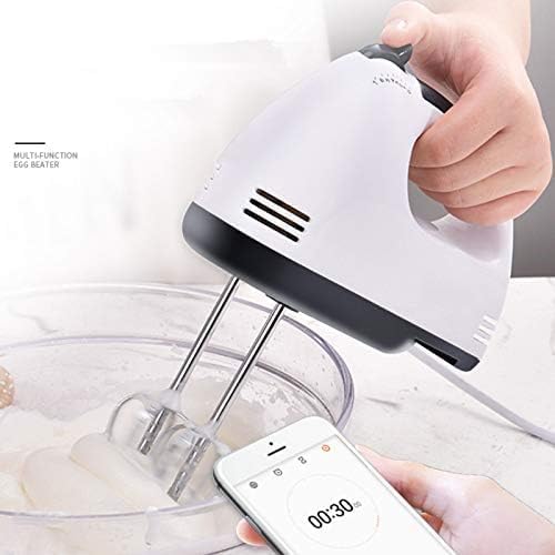 7 Speed HandMixer Electric Handheld,Portable Kitchen Mixer with Easy Button and 5 Attachments(2Dough Hooks,1Whisk,2Beaters) Food Blender Whisk Dough Hooks for Cookies,Cakes, Dough, Batters,&More