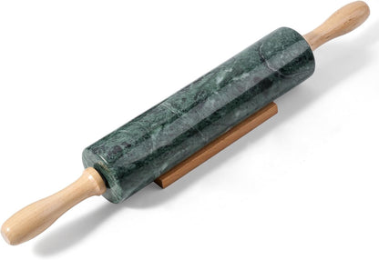 Indian Green Marble Rolling Pin, Non-Stick Stone Dough Roller, 18 Inch Rolling Pin for Baking,Pasta, Dumpling, Ravioli, Fondant,Pie Crust, Kitchen Baking Pastry Tools, Kitchen Essential