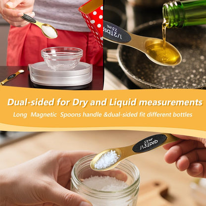 Gold Measuring Cups & Spoons Set for Cooking, 13pcs