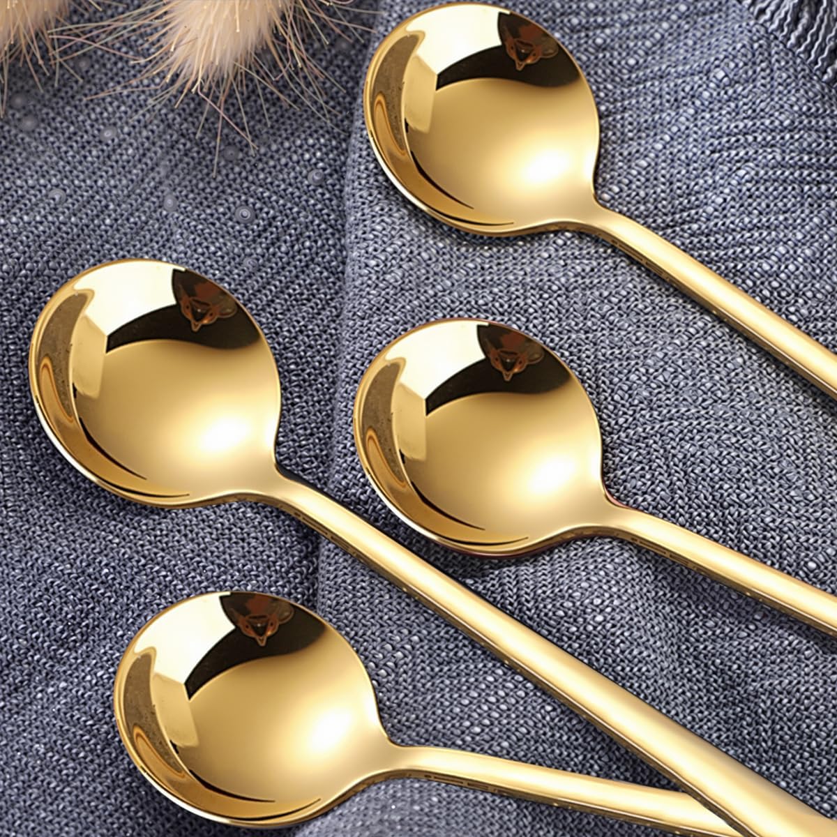 Pack of 8 Black Stainless Steel Espresso Spoons, 5.3 Inch Mini Teaspoons Set for Coffee, Dessert, Cake, Ice Cream, Tea, Sugar, Cappuccino, Mirror Finish Small Spoon Set