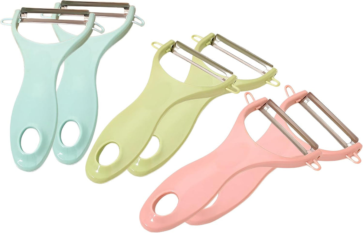 Vegetable Peelers, 6-Pack Colorful Y-Shaped Stainless Steel Set