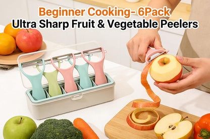 Vegetable Peelers, 6-Pack Colorful Y-Shaped Stainless Steel Set