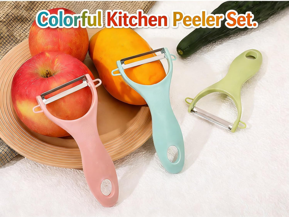 Vegetable Peelers, 6-Pack Colorful Y-Shaped Stainless Steel Set